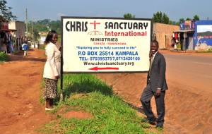 Signpost to CSI Gayaza by the roadside